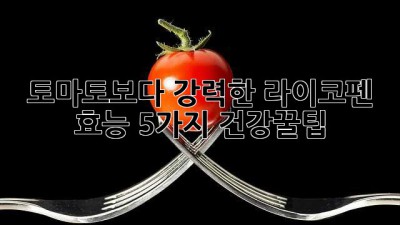 토마토🍅보다 강력한 라이코펜💪 효능 5가지! #건강꿀팁