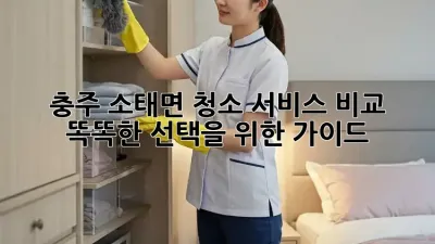 충주 소태면 청소 서비스 비교: 똑똑한 선택을 위한 가이드